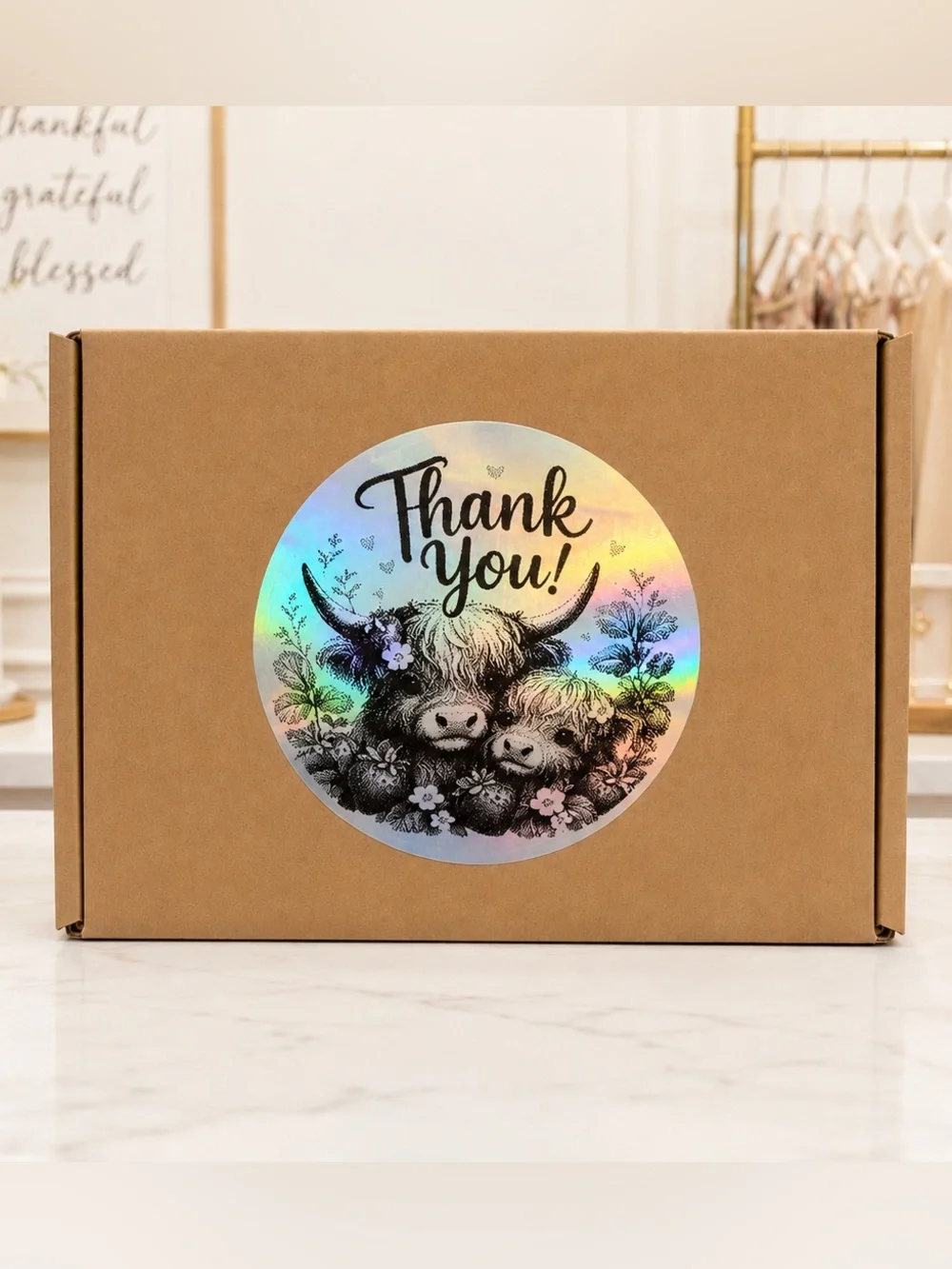 Highland Cows n Strawberries Stickers-100ct.
